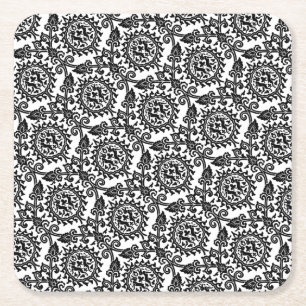 Posavasos Cuadrado De Papel Patrón Marroquí Antiguo