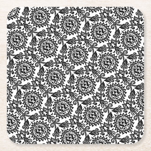 Posavasos Cuadrado De Papel Patrón Marroquí Antiguo (Anverso)