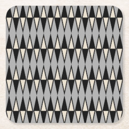 Posavasos Cuadrado De Papel Patrón moderno de diamantes de mediados de siglo