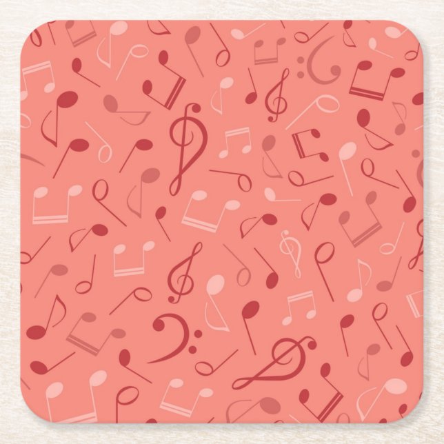 Posavasos Cuadrado De Papel Patrón musical (Anverso)