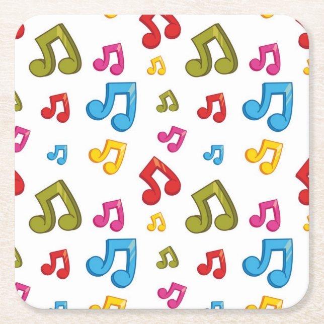 Posavasos Cuadrado De Papel Patrón musical (Anverso)