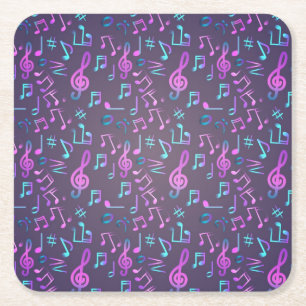 Posavasos Cuadrado De Papel Patrón musical