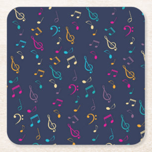 Posavasos Cuadrado De Papel Patrón musical