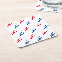 Patrón patriótico de langosta azul y blanco