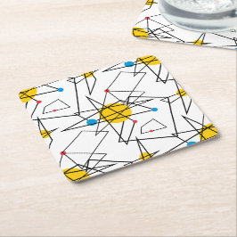 Posavasos Cuadrado De Papel Patrón retro geométrico angular