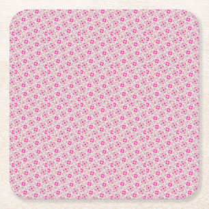 Posavasos Cuadrado De Papel Patrón rosa