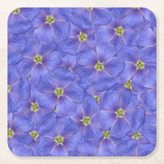 Posavasos Cuadrado De Papel Patrón sin foco azul (Anverso)