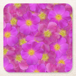 Posavasos Cuadrado De Papel Patrón sin soldadura de Rosa salvaje