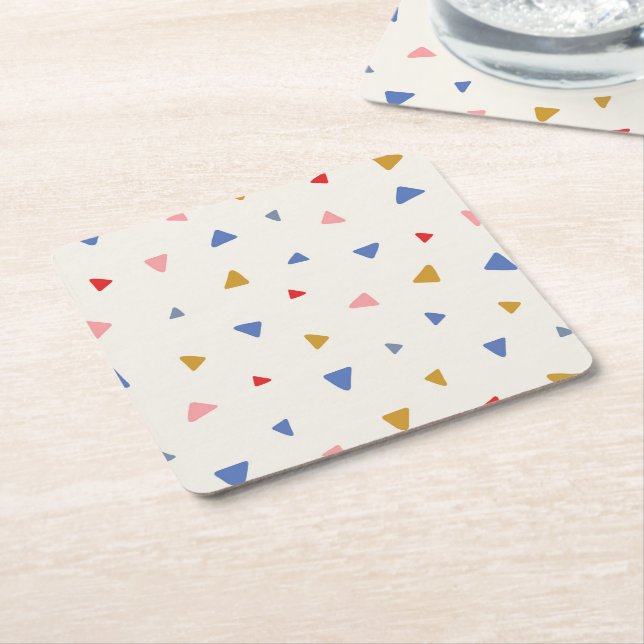 Posavasos Cuadrado De Papel Patrón Triángulo con Tosed Mano (En perspectiva)