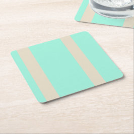 Posavasos Cuadrado De Papel Patrón verde pastel y marrón