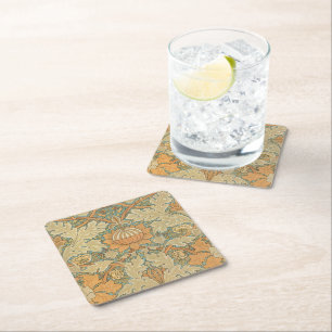 Posavasos Cuadrado De Papel Patrón Vintage St James Acanthus de William Morris