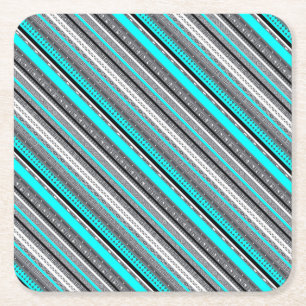 Posavasos Cuadrado De Papel Patrones aztecos de agua gris lisa