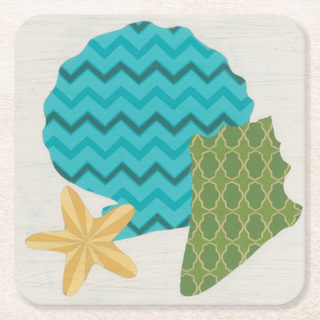 Posavasos Cuadrado De Papel Patrones de shell II (Anverso)