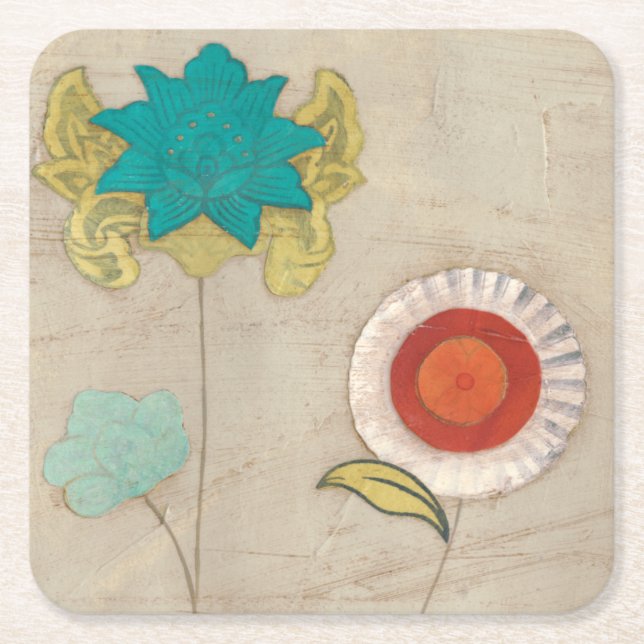 Posavasos Cuadrado De Papel Patrones Petales I (Anverso)