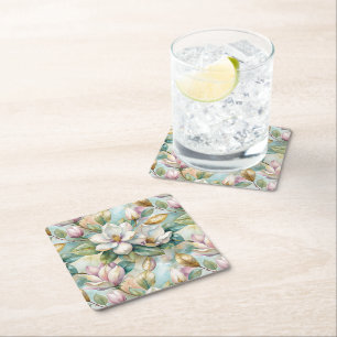 Posavasos Cuadrado De Papel Pattern Elegant Magnolias