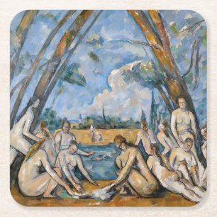 Posavasos Cuadrado De Papel Paul Cezanne - Las grandes bañistas
