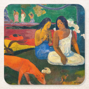 Posavasos Cuadrado De Papel Paul Gauguin - Arearea / El Perro Rojo