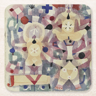 Posavasos Cuadrado De Papel Paul Klee, Carnaval en la Nieve,