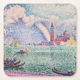 Posavasos Cuadrado De Papel Paul Signac - Arcoiris, Venecia