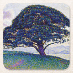 Posavasos Cuadrado De Papel Paul Signac - El pino de Bonaventure