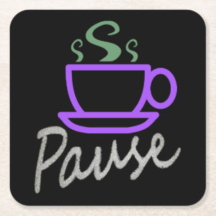 Posavasos Cuadrado De Papel Pausa por el café