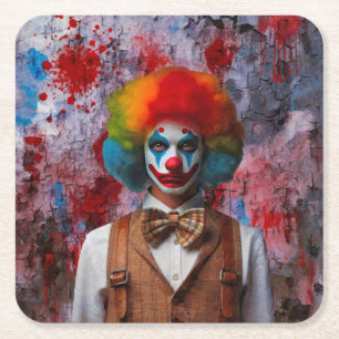 Posavasos Cuadrado De Papel Payaso