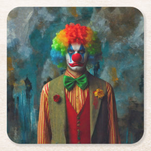 Posavasos Cuadrado De Papel Payaso 2