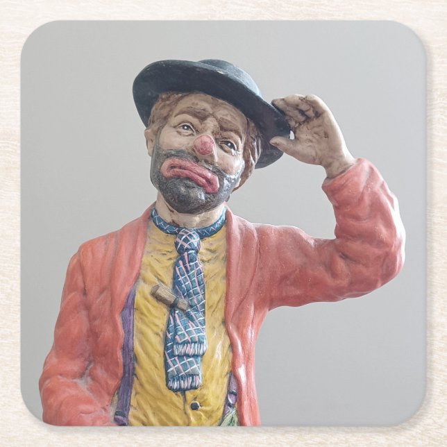 Posavasos Cuadrado De Papel Payaso Hobo clásico pero Guay (Anverso)