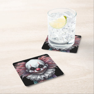 Posavasos Cuadrado De Papel Payaso Psycho