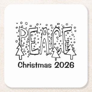 Posavasos Cuadrado De Papel Paz Vacaciones Personalizado 
