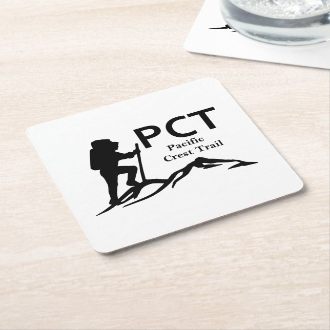 Posavasos Cuadrado De Papel PCT - Ruta del Escudo Pacífico (En perspectiva)