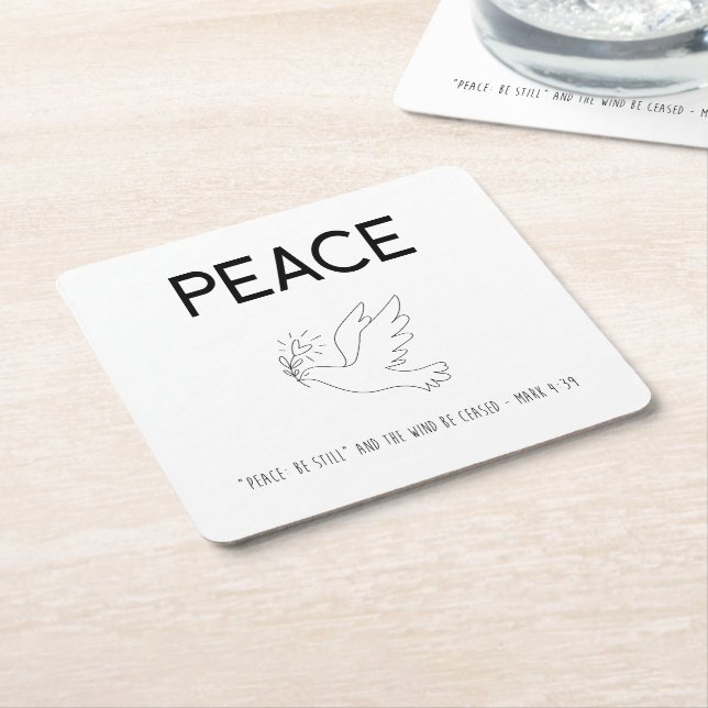 Posavasos Cuadrado De Papel Peace be still bird flying (En perspectiva)