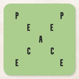 Posavasos Cuadrado De Papel Peace Typography