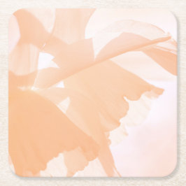 Posavasos Cuadrado De Papel Peach Fuzz Resumen Pascua De Papel Floral