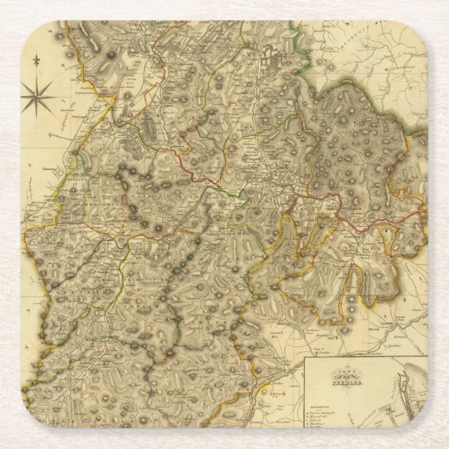 Posavasos Cuadrado De Papel PeeblesShire (Anverso)