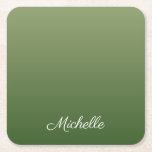 Posavasos Cuadrado De Papel Pena verde personalizada<br><div class="desc">Pena verde personalizada</div>