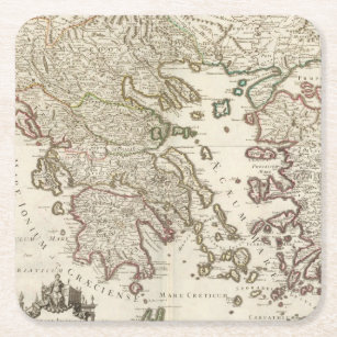 Posavasos Cuadrado De Papel Península balcánica, Grecia, Macedonia