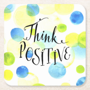 Posavasos Cuadrado De Papel Pensar positivo