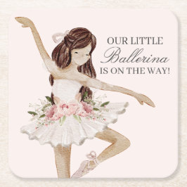 Posavasos Cuadrado De Papel Pequeña Ballerina Rosa Placa Decoración Fiesta Bal