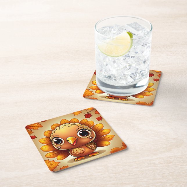 Posavasos Cuadrado De Papel Pequeña Turquía 3 (In situ)