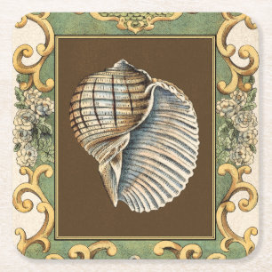Posavasos Cuadrado De Papel Pequeñas conchas de sirena