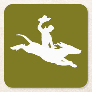 Posavasos Cuadrado De Papel Pequeño perrito Bucking