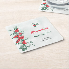 Posavasos Cuadrado De Papel Pequeño tomate Rústico Moda acuarela Baby Shower