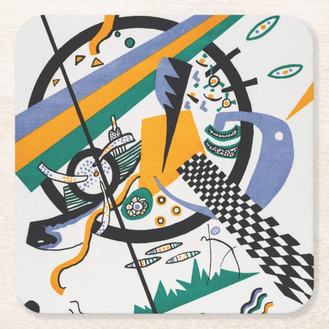 Posavasos Cuadrado De Papel Pequeños mundos IV, Resumen, Wassily Kandinsky (Anverso)