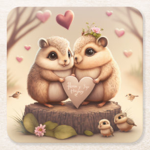 Posavasos Cuadrado De Papel Pequeños osos osos personalizados