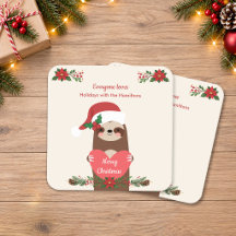 Perezoso Lindo Navidad Personalizada Feliz