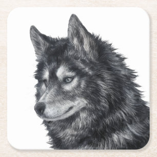 Posavasos Cuadrado De Papel Perro Balto