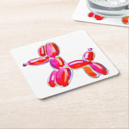 Posavasos Cuadrado De Papel Perro Globo