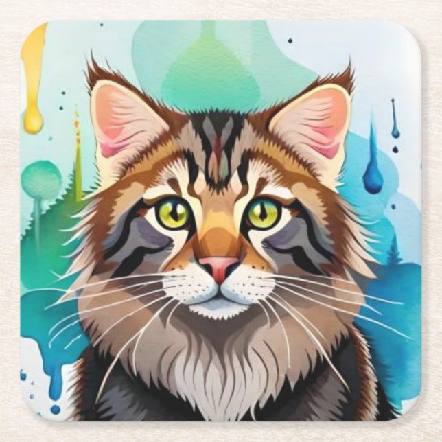 Posavasos Cuadrado De Papel Perro lindo cerrar el portapapeles pequeño (Anverso)