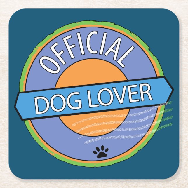 Posavasos Cuadrado De Papel Perro Oficial Lover (Anverso)